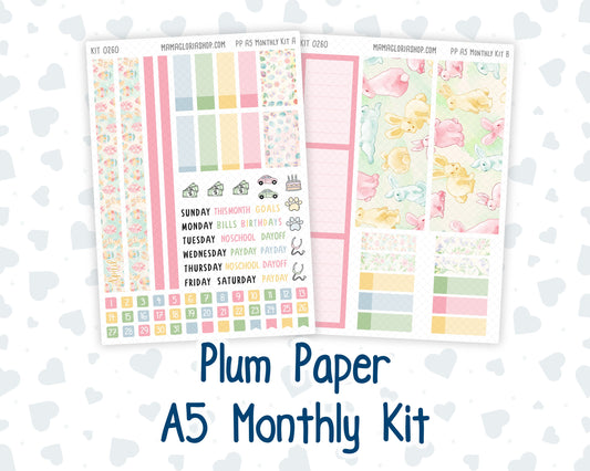 Kit 0260 - A5 - Plum Paper - Monthly Kit - April - Pastel Egg Hunt
