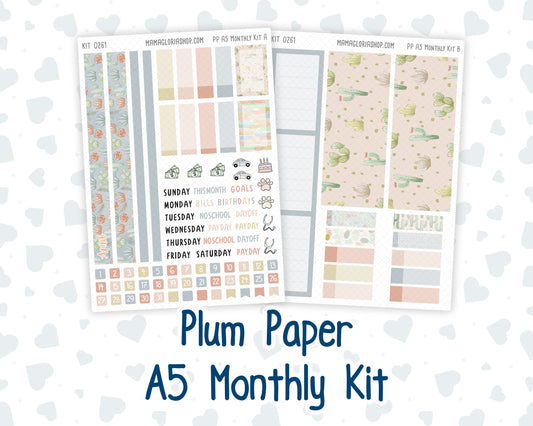 Kit 0261 - A5 - Plum Paper - Monthly Kit - April - Llama Spring
