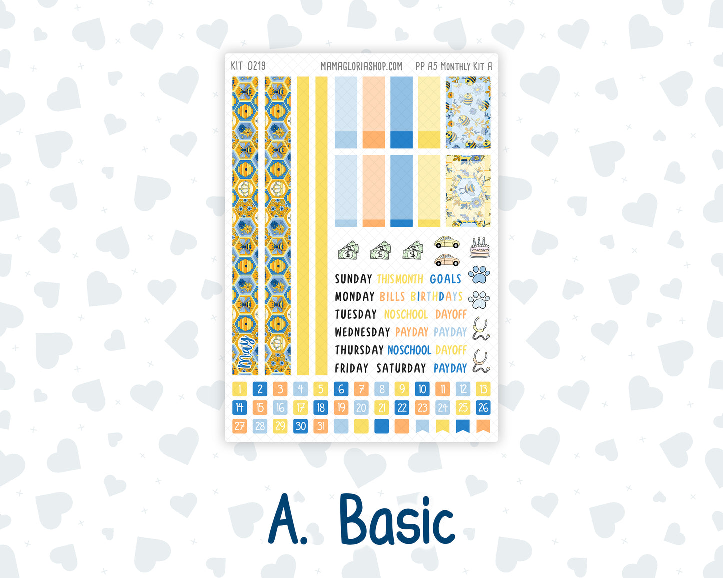 Kit 0219 Plum Paper A5– Monthly - Bee's Business- May