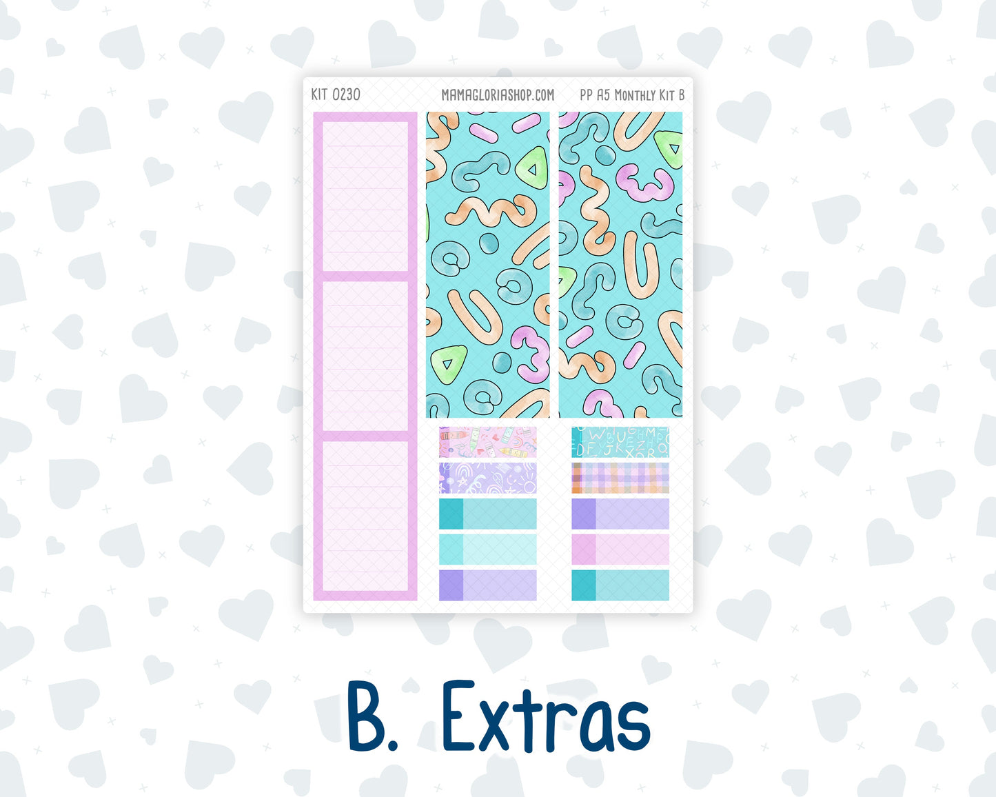 Kit 0230 - A5 - Plum Paper - Monthly Kit - August - School Daze