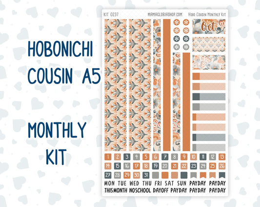 Kit 0237 - Hobonichi Cousin - Monthly Kit - October - Forest Folk - 1.3” Wide Columns
