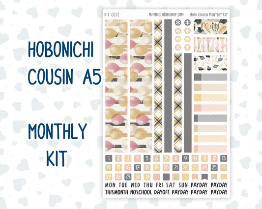 Kit 0272 - Hobonichi Cousin - Monthly Kit - May - Graduation - 1.3” Wide Columns