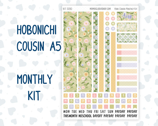 Kit 0280 - Hobonichi Cousin - Monthly Kit - Half Past Six In August - 1.3” Wide Columns