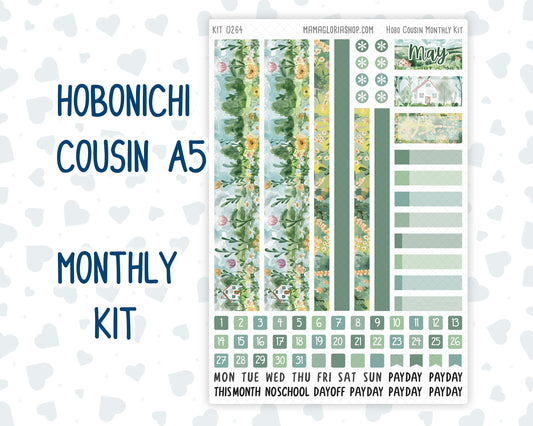 Kit 0264 - Hobonichi Cousin - Monthly Kit - May - Spring Walk - 1.3” Wide Columns