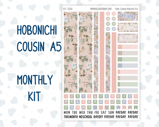 Kit 0266 - Hobonichi Cousin - Monthly Kit - May - Froggy Lake Picnic - 1.3” Wide Columns