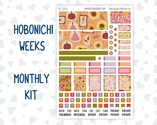 Kit 0240 - Hobonichi Weeks - Monthly Kit - November - Cozy Thanksgiving