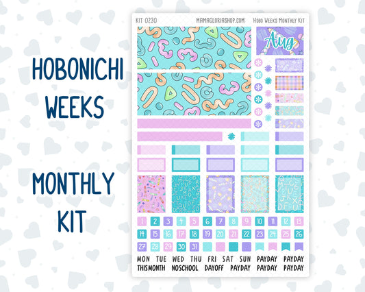 Kit 0230 - Hobonichi Weeks - Monthly Kit - August - School Daze