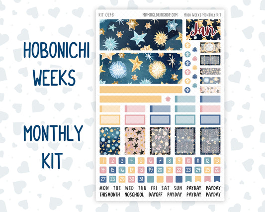 Kit 0248 - Hobonichi Weeks - Monthly Kit - January - Midnight Countdown