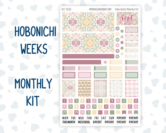 Kit 0232 - Hobonichi Weeks - Monthly Kit - September - Heirloom Garden