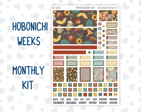 Kit 0302 - Hobonichi Weeks - Monthly Kit - November - Thankful Season