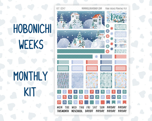 Kit 0247 - Hobonichi Weeks - Monthly Kit - December - Snow Day Adventures