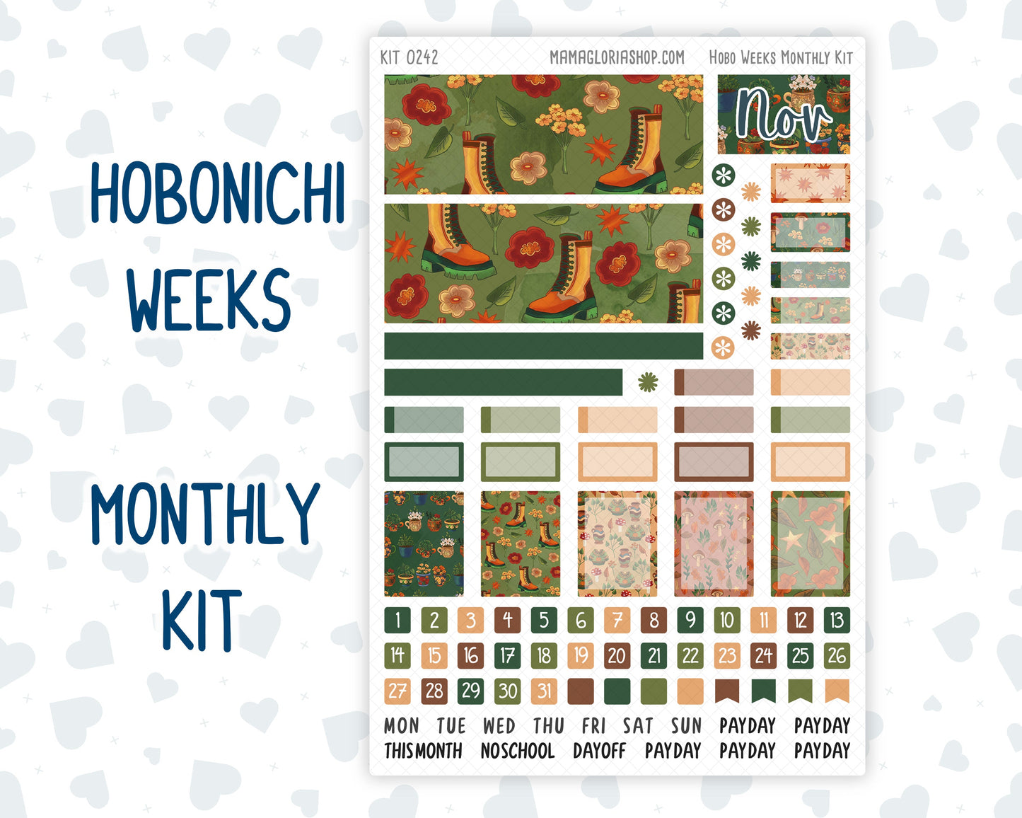 Kit 0242 - Hobonichi Weeks - Monthly Kit - November - Cottage Autumn