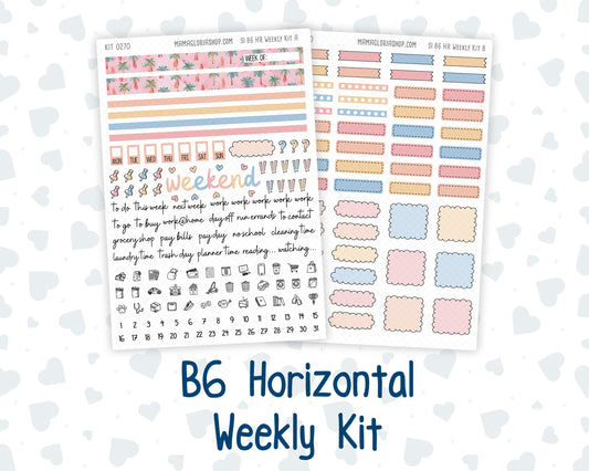 Kit 0270 - B6 - For Sterling Ink And More - Horizontal Weekly Kit - June - Beachside Bliss