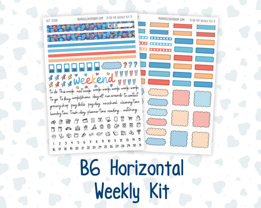 Kit 0268 - B6 - For Sterling Ink And More - Horizontal Weekly Kit - June - Sea Sweeties