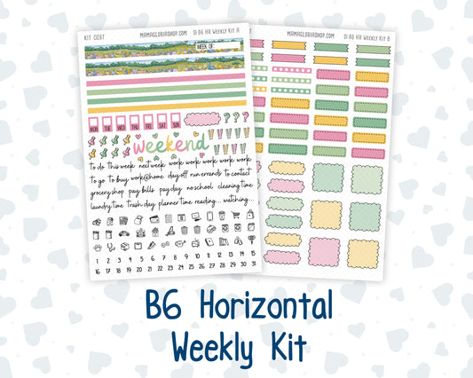 Kit 0267 - B6 - For Sterling Ink And More - Horizontal Weekly Kit - May - Flowers For Mama