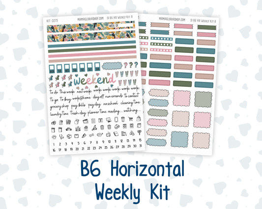 Kit 0275 - B6 - For Sterling Ink And More - Horizontal Weekly Kit - July - Tropical Safari Blush