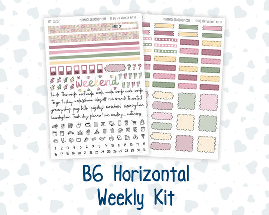Kit 0232 - B6 - For Sterling Ink And More - Horizontal Weekly Kit - September - Heirloom Garden