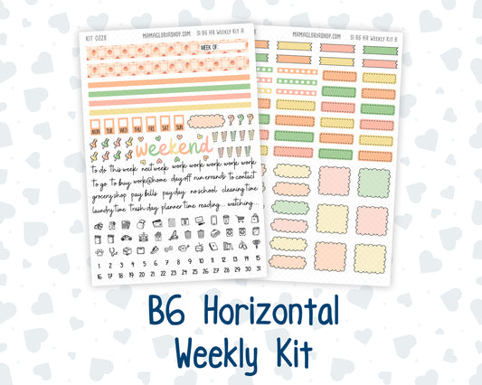 Kit 0228 - B6 - For Sterling Ink And More - Horizontal Weekly Kit - August - Just Peachy