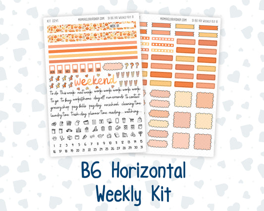 Kit 0241 - B6 - For Sterling Ink And More - Horizontal Weekly Kit - November - Pumpkin Latte