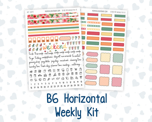 Kit 0271 - B6 - For Sterling Ink And More - Horizontal Weekly Kit - June - Strawberry Shore