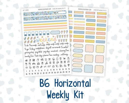 Kit 0265 - B6 - For Sterling Ink And More - Horizontal Weekly Kit - May - Honeybee Sky