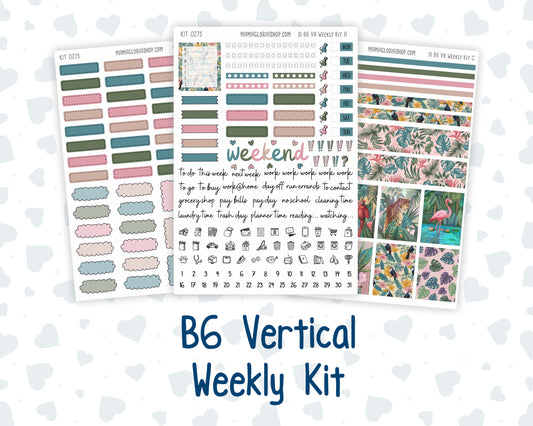 Kit 0275 - B6 - For Sterling Ink And More - Vertical Weekly Kit - July - Tropical Safari Blush