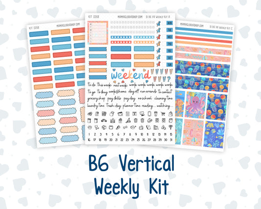 Kit 0268 - B6 - For Sterling Ink And More - Vertical Weekly Kit - June - Sea Sweeties