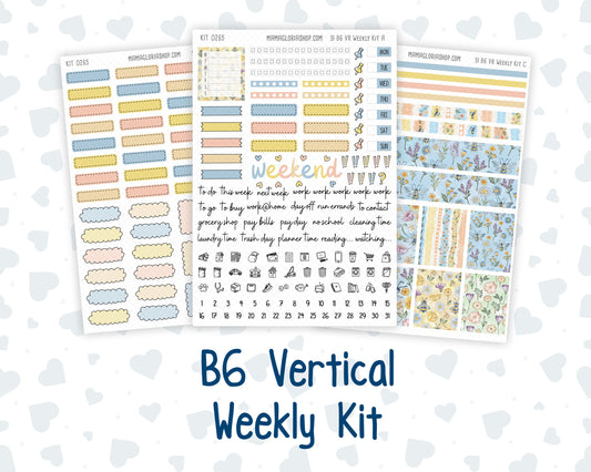 Kit 0265 - B6 - For Sterling Ink And More - Vertical Weekly Kit - May - Honeybee Sky