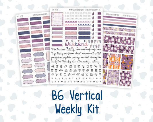 Kit 0236 - B6 - For Sterling Ink And More - Vertical Weekly Kit - October - Sweet & Spooky