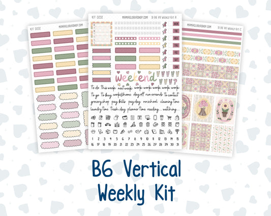 Kit 0232 - B6 - For Sterling Ink And More - Vertical Weekly Kit - September - Heirloom Garden
