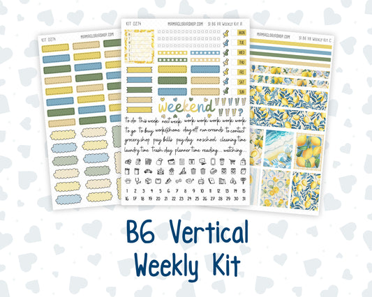 Kit 0274 - B6 - For Sterling Ink And More - Vertical Weekly Kit - July - Sunny Lemon Shore