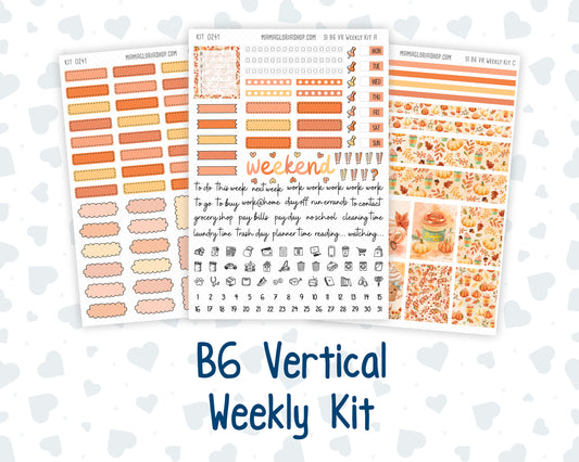 Kit 0241 - B6 - For Sterling Ink And More - Vertical Weekly Kit - November - Pumpkin Latte