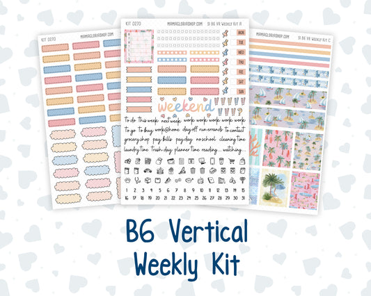 Kit 0270 - B6 - For Sterling Ink And More - Vertical Weekly Kit - June - Beachside Bliss
