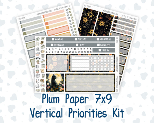 Kit 0238 - 7x9 - Vertical Priorities - Plum Paper - Weekly Kit - October - Starry Autumn Nights