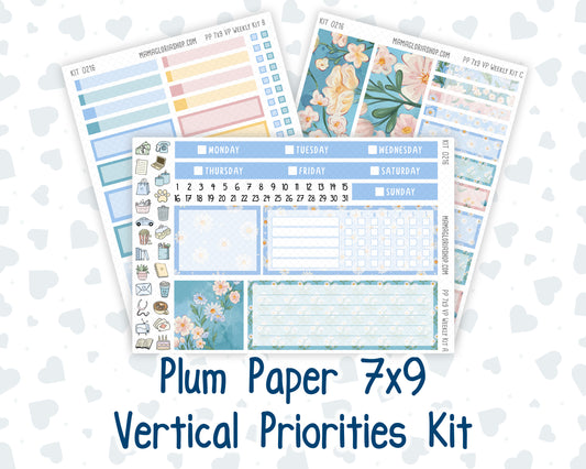 Kit 0216- 7x9 Plum Paper Vertical Priorities - Daisy Days- May