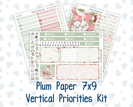 Kit 0244 - 7x9 - Vertical Priorities - Plum Paper - Weekly Kit - December - Santas Village