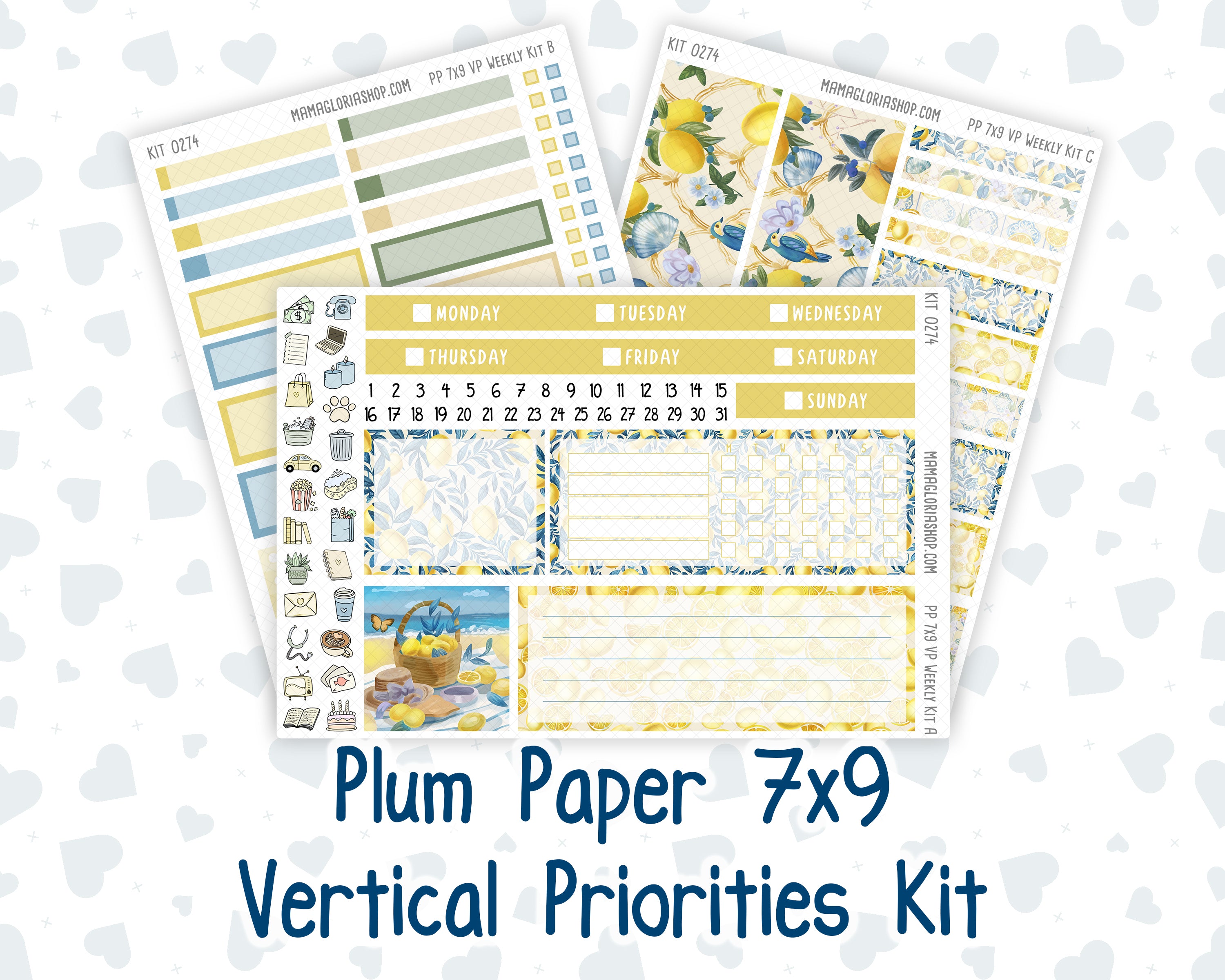 Kit 0274 - 7x9 - Vertical Priorities - Plum Paper - Weekly Kit - July ...