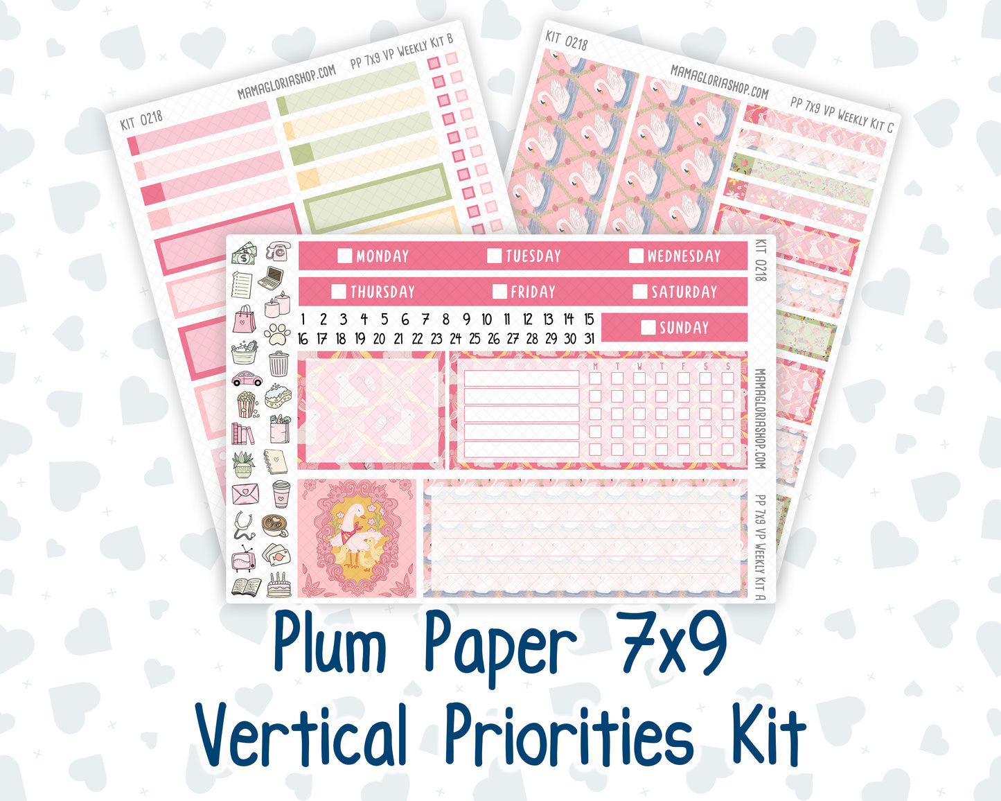 Kit 0218- 7x9 Plum Paper Vertical Priorities - Mother's Love- May