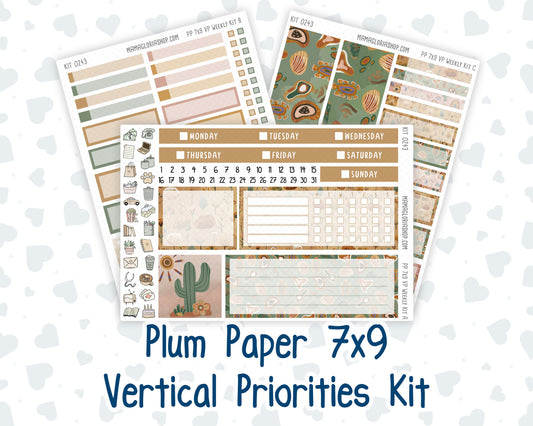 Kit 0243 - 7x9 - Vertical Priorities - Plum Paper - Weekly Kit - November - Boho Autumn
