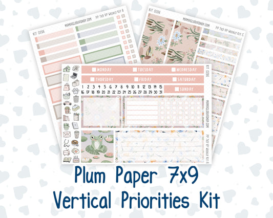 Kit 0266 - 7x9 - Vertical Priorities - Plum Paper - Weekly Kit - May - Froggy Lake Picnic