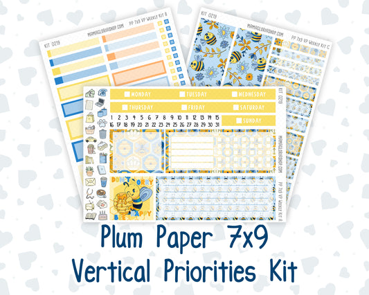 Kit 0219- 7x9 Plum Paper Vertical Priorities - Bee's Business- May
