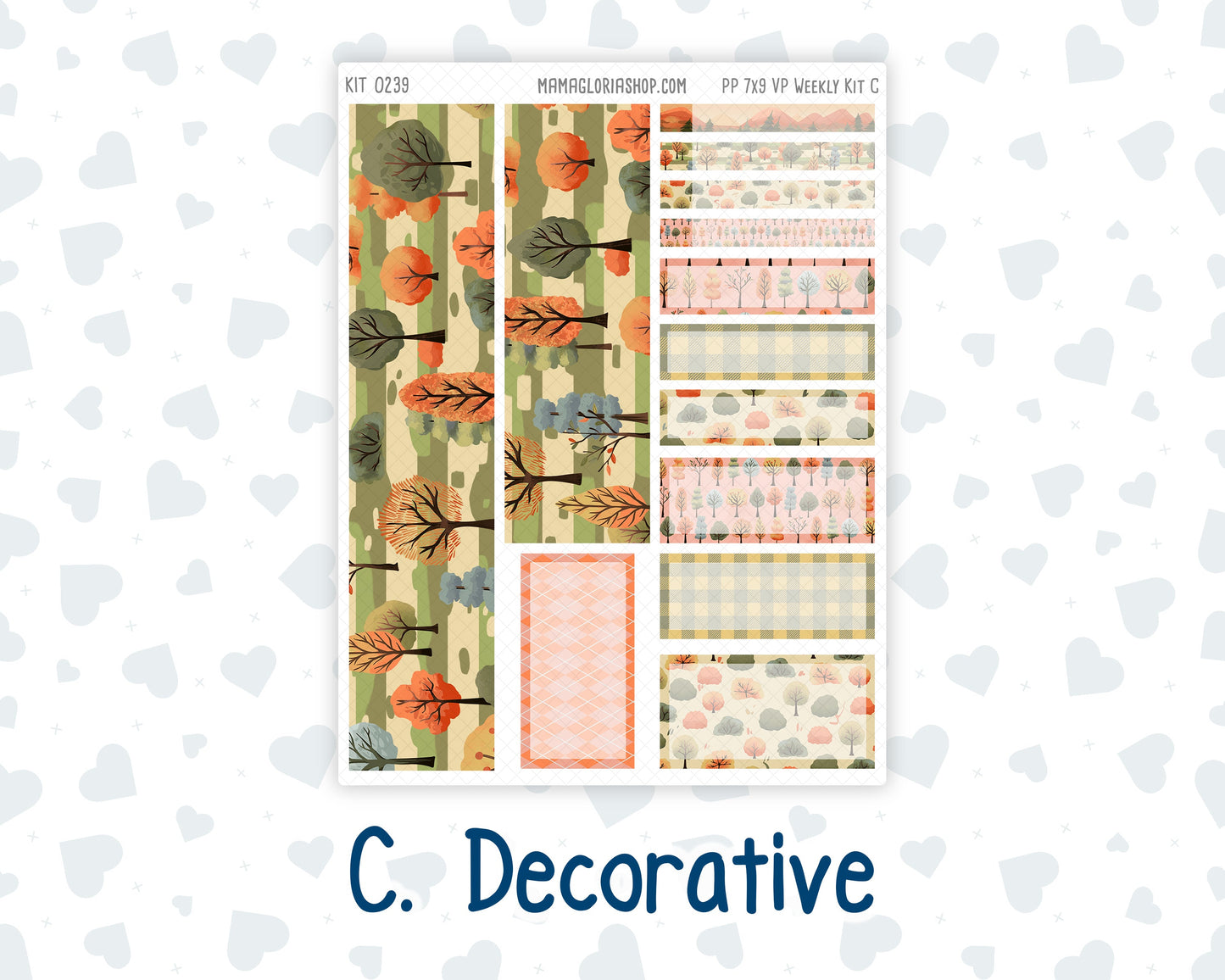 Kit 0239 - 7x9 - Vertical Priorities - Plum Paper - Weekly Kit - October - October Stroll