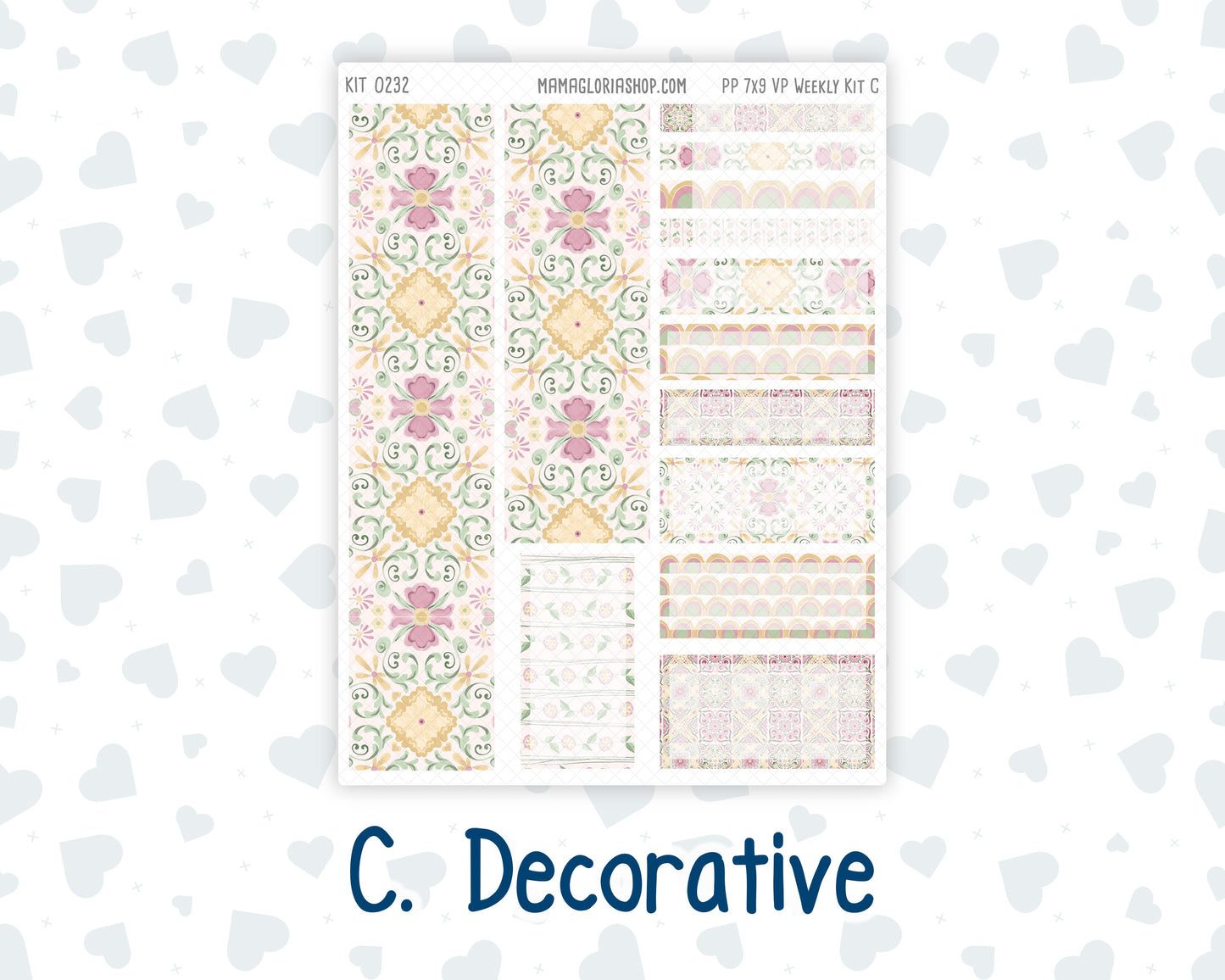 Kit 0232 - 7x9 - Vertical Priorities - Plum Paper - Weekly Kit - September - Heirloom Garden