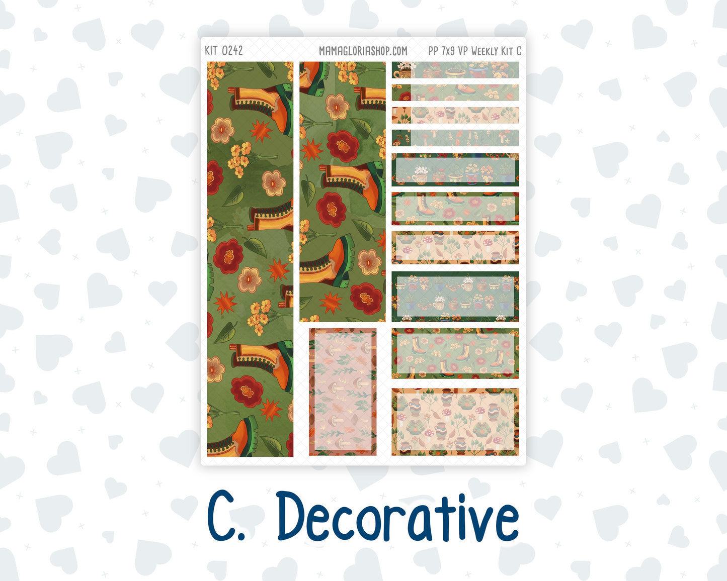 Kit 0242 - 7x9 - Vertical Priorities - Plum Paper - Weekly Kit - November - Cottage Autumn