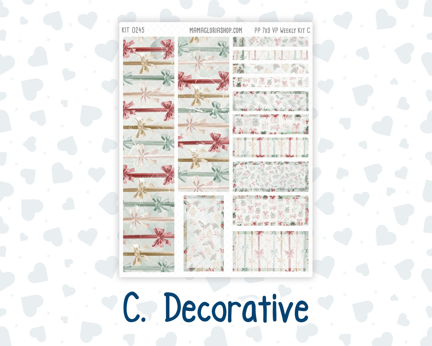 Kit 0245 - 7x9 - Vertical Priorities - Plum Paper - Weekly Kit - December - Vintage Christmas