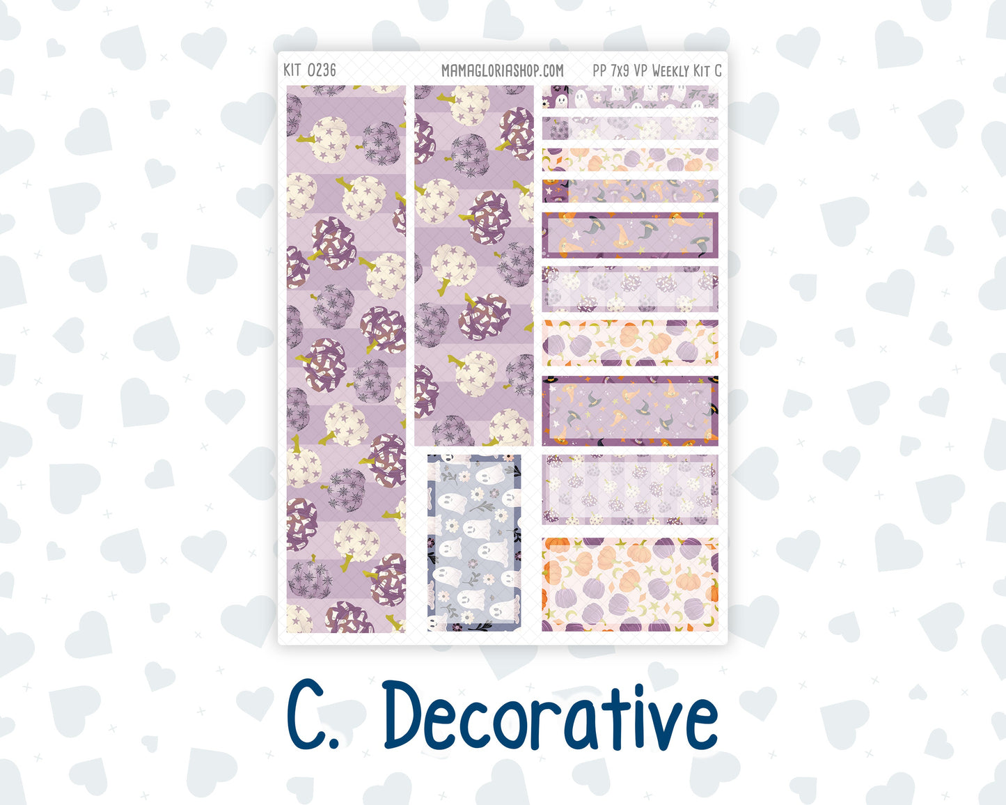 Kit 0236 - 7x9 - Vertical Priorities - Plum Paper - Weekly Kit - October - Sweet & Spooky