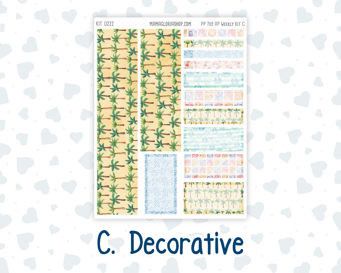 Kit 0222 - 7x9 - Vertical Priorities - Plum Paper - Weekly Kit - June - Beach Day