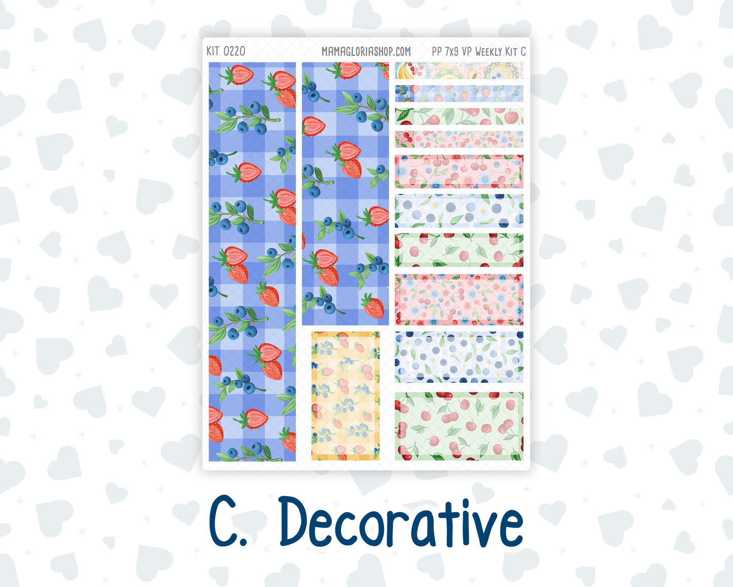 Kit 0220 - 7x9 - Vertical Priorities - Plum Paper - Weekly Kit - June - June Berries