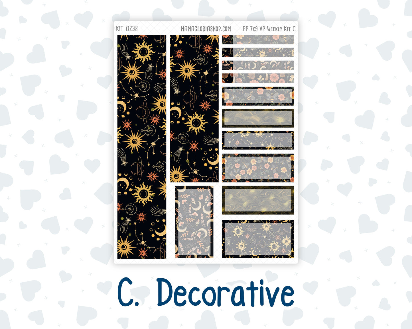 Kit 0238 - 7x9 - Vertical Priorities - Plum Paper - Weekly Kit - October - Starry Autumn Nights
