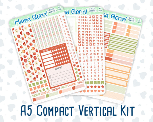 Kit 0235 - A5 Compact Vertical - Weekly Kit - September - Apple Orchard